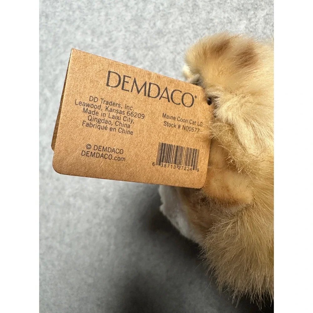 Demdaco Maine Coon Cat Plush‎ Ginger Tabby Stuffed Animal Cats & Kittens N00577